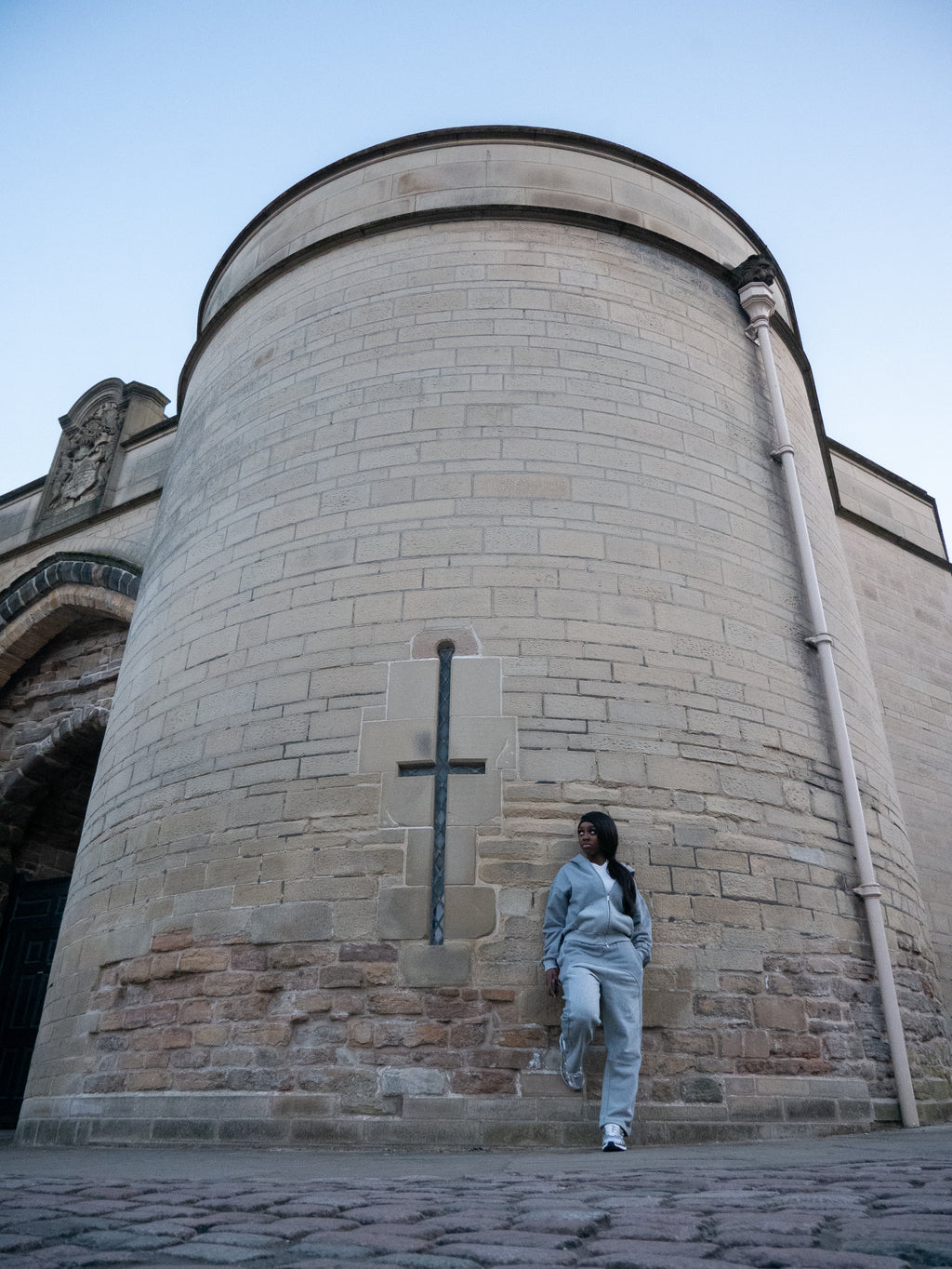 two tone zipped hoodie